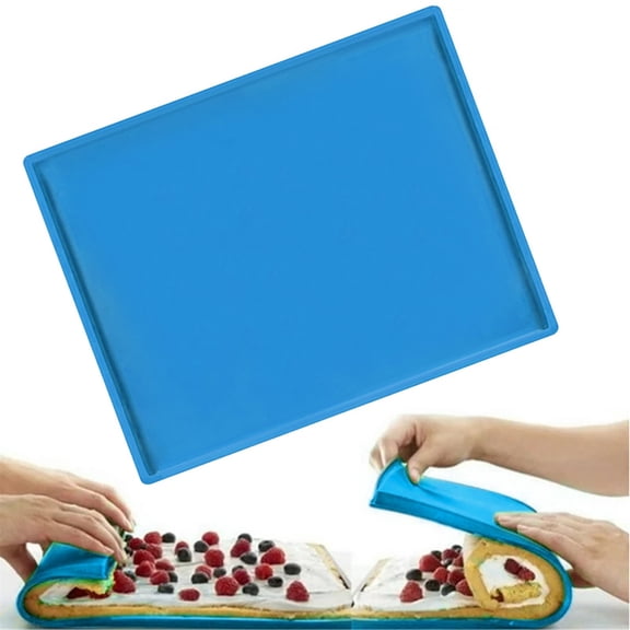 Silicone Baking Tray 12. X 10.2 Inches 1 Pieces High Temperature Resistant Swiss Roll Cake Pan Cookies Sheet Mold Pastry Mat