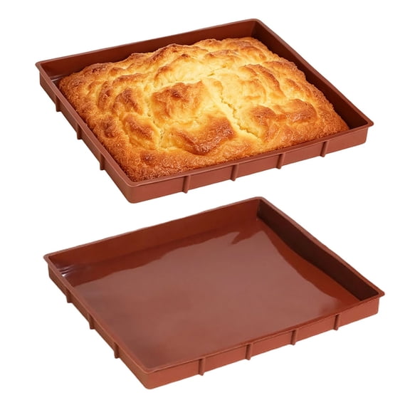 Silicone Baking Tray With Dividers For Easy Demould Lightweight Rectangular Coffee For Baking Cakes And Making Bread At Home Bake Ware. Set Bakeware with Lids Set Bake Ware Dishes Ceramic Bakeware