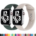 thumbnail image 1 of Silicone Band Compatible for Apple Watch Bands 40mm 44mm 38mm 42mm 41mm 45mm, Soft Replacement Strap Sport Wristband for iWatch SE Series 7/6/5/4/3/2/1 Women Men Sport Edition, 1 of 8