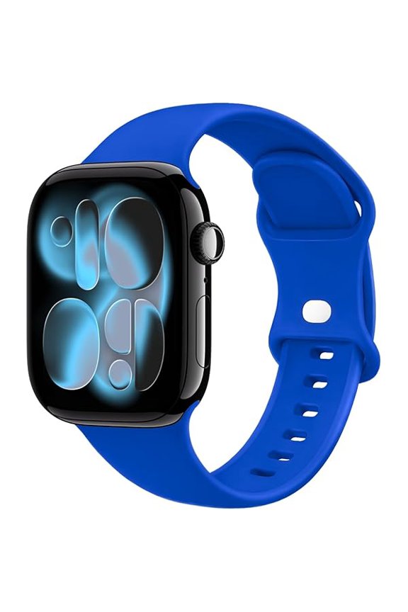 Silicone Bands Compatible with Apple Watch Band Ultra 3/2/1 49mm, Series 11/10 46/42mm, 9/8/7 45/41mm, SE 6/5/4 44/40mm, 3/2/1 42/38mm S/M M/L for Women Men