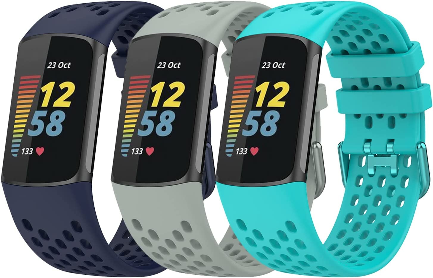 Silicone Bands Compatible with Fitbit Charge 5 Bands for Women Men ...