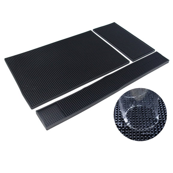 Black Silicone Dish Drying Mat with Deep Grooves for Kitchen Use, Perfect for Draining Fruits, Vegetables, and Utensils