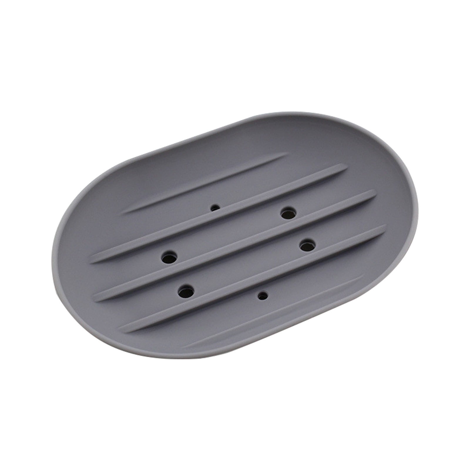 Silicone Bar Soap Holder Bar Soap Dish for Bathroom Shower, Soap Dish with Drain Soap Saver Box Container Plastic Soap Dish for Bathroom Countertop, Kitchen Sink, Toilet, 1Pc(Grey,4.5x3.1")