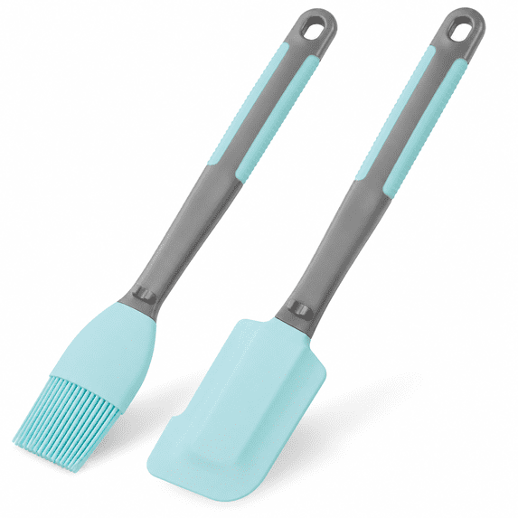 Silicone Basting Brush & Spatula - Extra Long, Heat Resistant, for ...