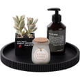 thumbnail image 1 of Silicone Bathroom Tray Round Kitchen Counter Organizer Decorative Vanity Accessories Coffee Table Decor for Perfume, Candle, Soap Dish, 10 Inch, Black, 1 of 13