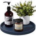 thumbnail image 1 of Silicone Bathroom Tray Round Kitchen Counter Organizer Decorative Vanity Accessories Coffee Table Decor for Perfume, Candle, Soap Dish, 12 Inch, Dark Blue, 1 of 13