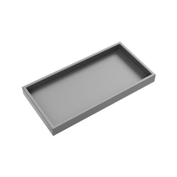 Silicone Bathroom Vanity Tray Soap Dispenser Tray Countertop Storage for Shampoo Gray 20X10cm