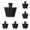 thumbnail image 1 of Silicone Bathtub Stopper, Sink Stopper Tub Plug Bathroom Shower Drain Plug Universal Washbasin Stopper Kitchen Plug Black&Grey, 1 of 7