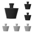 thumbnail image 1 of Silicone Bathtub Stopper, Sink Stopper Tub Plug Bathroom Shower Drain Plug Universal Washbasin Stopper Kitchen Plug Black&Grey, 1 of 7