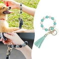thumbnail image 1 of Silicone Beaded Bracelet Keychain with PU Tassel Wristlet Key Holder, 1 of 7