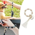 thumbnail image 1 of Silicone Beaded Bracelet Wrist Keychain with European Tassel Hand Chain and Key Ring for Everyday Use, 1 of 7