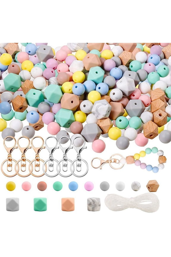 Silicone Beads, 120pcs Silicone Beads for Keychain Making