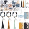 thumbnail image 1 of Silicone Beads Keychain Making Kit Assorted Silicone Beads with 3 Styles PU Leather Card Holder Wallet, 1 of 9