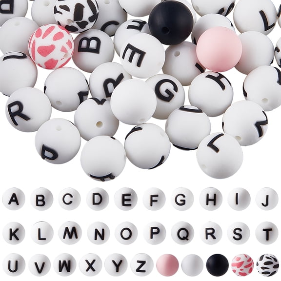 Silicone Beads Round Bead Sets Mixed Color 15mm Hole: 2mm 26pcs/set 1 set