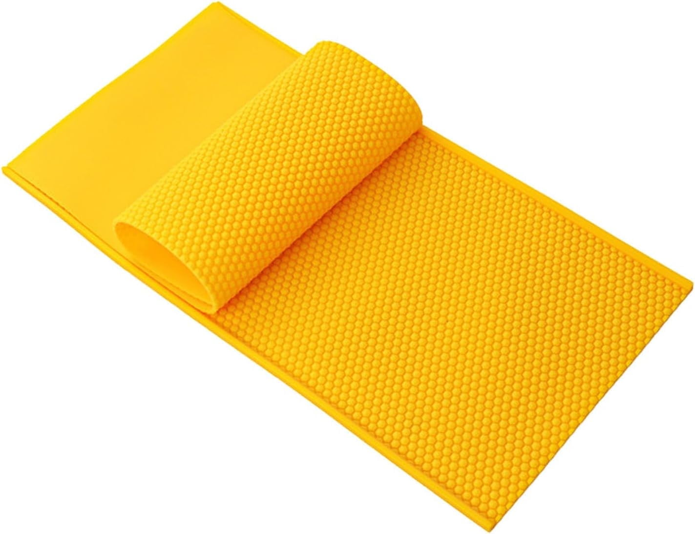 Silicone Beeswax Foundation Press - 5.4mm 2 Sheets Non - Stick Reusable Mold with Honey Scraper for Beekeeping & Candle Making Supplies (1pc*Yellow,kkl)