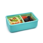 Melii Silicone Bento Box Food Storage Container with Removable Compartments, Blue Mint