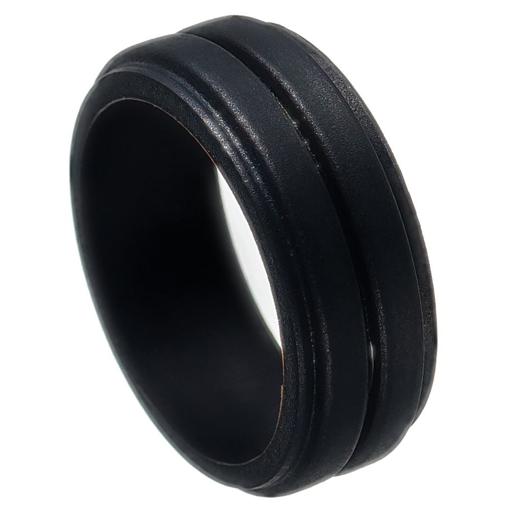 Silicone Black Band Ring, Size 9