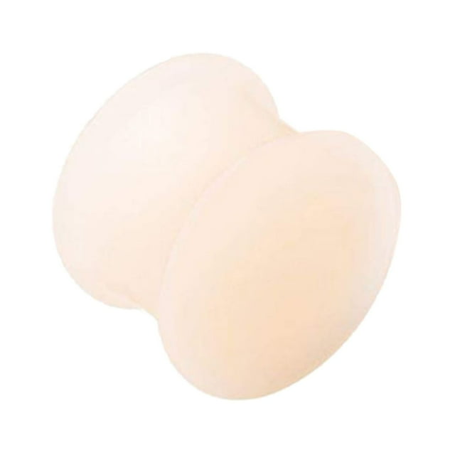 Silicone Black Double Flared Saddle Skin White Ear Stretcher Gauge