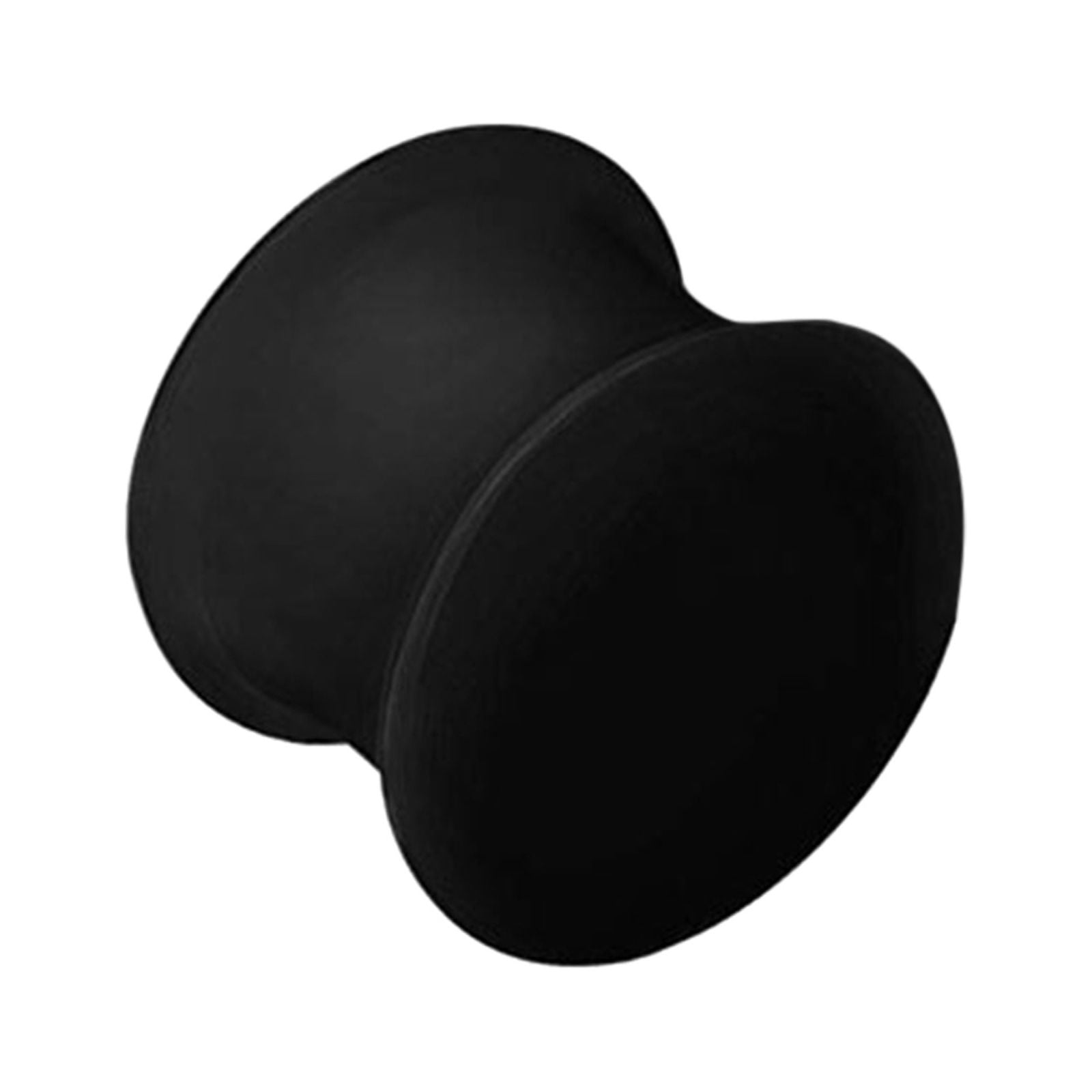 Silicone Black Double Flared Saddle Skin White Ear Stretcher Gauge