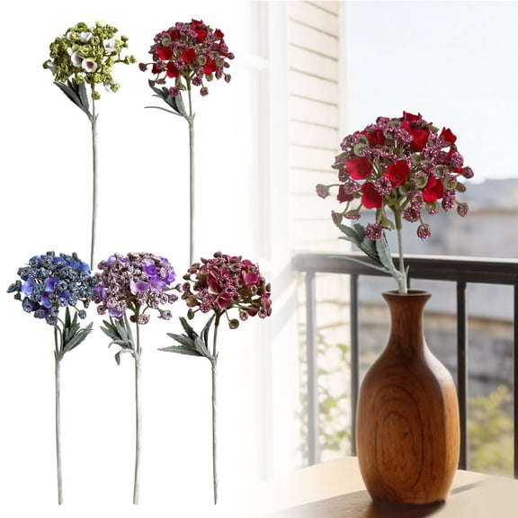 Single Artificial Lobularia Maritima Frosted Picks For Wedding Bouquet Home Table Vase Arrangement & Hotel Scene Decor