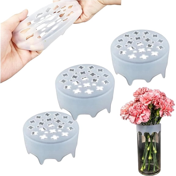 Silicone Blossom Grid Flower Arranger, Flexible Floral Stem Holder for Vases, Waterproof Reusable Flower Grid for Easy DIY Arrangements, Stem Holder for Home Decor and Wedding Centerpieces