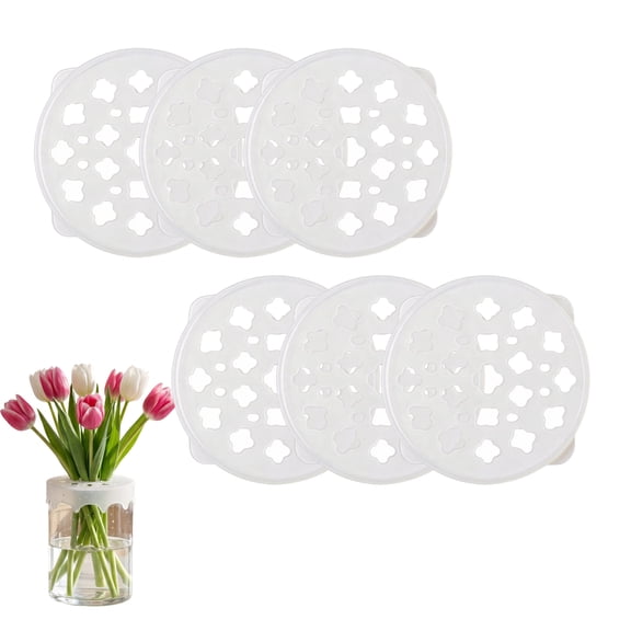 Silicone Blossom Grid Flower Holder – Reusable Floral Stem Grid for Vases, Water Proof - 6PCS