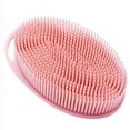 thumbnail image 1 of Silicone Body Brush, Exfoliating Body Scrubber, Silicone Body Scrubber Loofah, Silicone Bath Brush, Soft Exfoliating Body Bath Shower Scrubber Brush for Kids and Adults All Kinds of Skin (Pink), 1 of 5