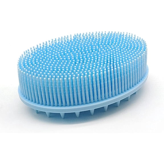 Silicone Body Brush, Silicone Body Scrubber, 2 in 1 Face and Body Brush Massage Bath and Shower, Bath Brush Exfoliating Body Scrubber for Wet or Dry Brushing to Improve Your Blood Circulation(blue)