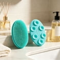 thumbnail image 1 of Silicone Body Scrubber Exfoliating Bath Brush with Suction Cup Gentle Deep Cleaning for Shower Use, 1 of 4