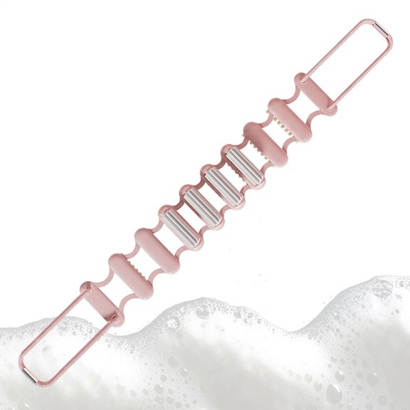 Silicone Body Scrubber With Handle, 30.7 Inch Extendable Massage Washer, Shower Back Cleaner Brush for Home, Dorm, Travel, Business Trip, Arms, Legs, Chest, Shoulder, Neck(RL)