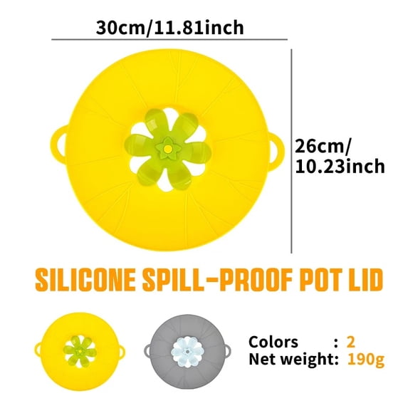 Silicone Boil Over Spill Safeguard Food Grade Kitchen Stopper Lid Cover ...