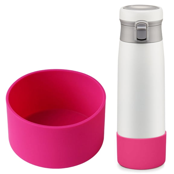 Silicone Boot Cover for Tumblers, Universal 3 Inch Diameter Bottom Protector, Non-Slip Scratch Resistant Base, Quiet Cup Sleeve, Pink