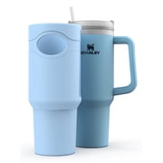 Silicone Boot Skin for Stanley 40oz Tumbler with Handle - Protective Full Sleeve for Quencher Adventure Cup, Bumper Case with Featured Logo Silicone Sleeve only (Blue)