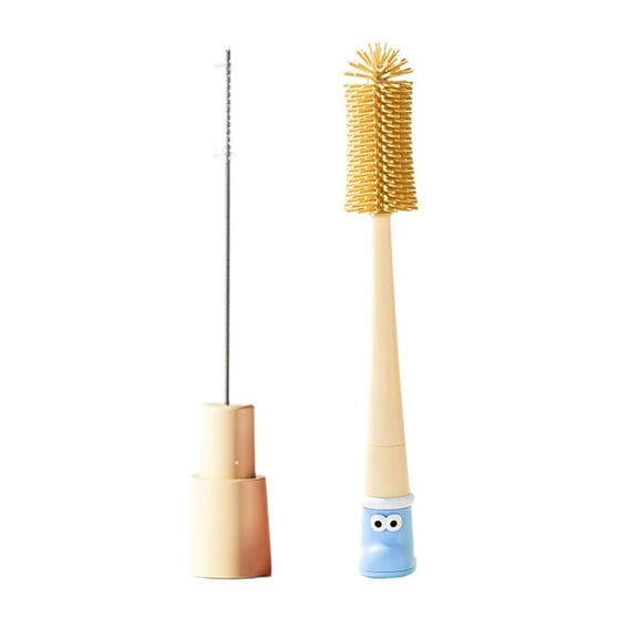 Silicone Bottle Brush with Straw Cleaning Brush, Extra Long Water Bottles Washer Brush Reusable Straw Cleaner BPA-Free Cup Cleaning Brush for Stanley Baby Bottle Glass Mug