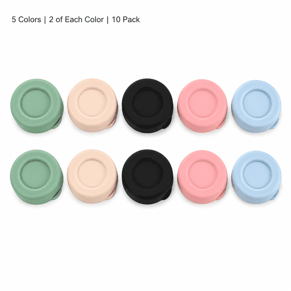 Silicone Bottle Caps 5 Pack, 48mm Universal Replacement Lids, Leakproof Stretch Seal for Glass Milk Juice Jars Storage, Multi Color