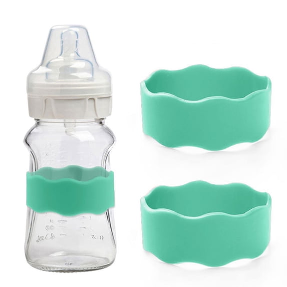 Silicone Bottle Labels - Reusable Cup Wrap with Non-Slip Date Tag for Easy Identification, Bottle Labels for Water and Milk Drinking, Classroom, Daycare, Travel, Home, and Feeding Use(Mint Green)