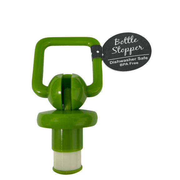 Silicone Bottle Stopper, Keeps Wine Fresh, Sealed, BPA-Free, Dishwasher Safe, Easy to Use, Efficiently Preserves Bottle’s Contents, Durable, Practical Wine Accessory for Home, Bar, Green