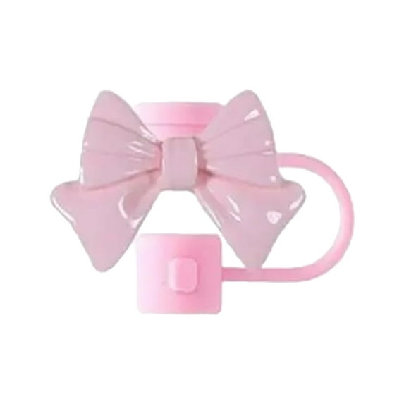 Silicone Bow Straw Topper, Splash-Proof Reusable, Fits 10mm Caliber Straws, 7 Colors for Summer Drinks