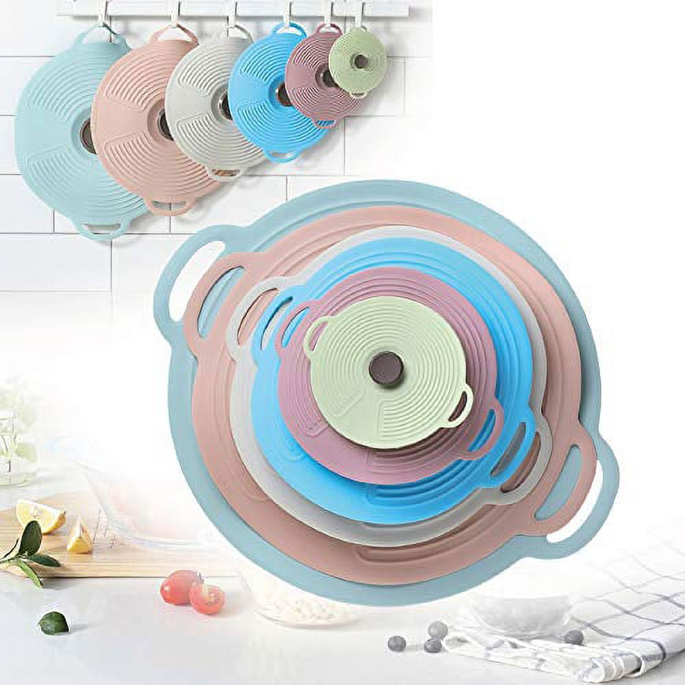 Yieon Silicone Microwave Food Covers - 4 6 8 10 12 inch Reusable Suction Seal Covers Silicone Lids for Bowls Pots Cups Food Safe - FDA Approved Dishwa
