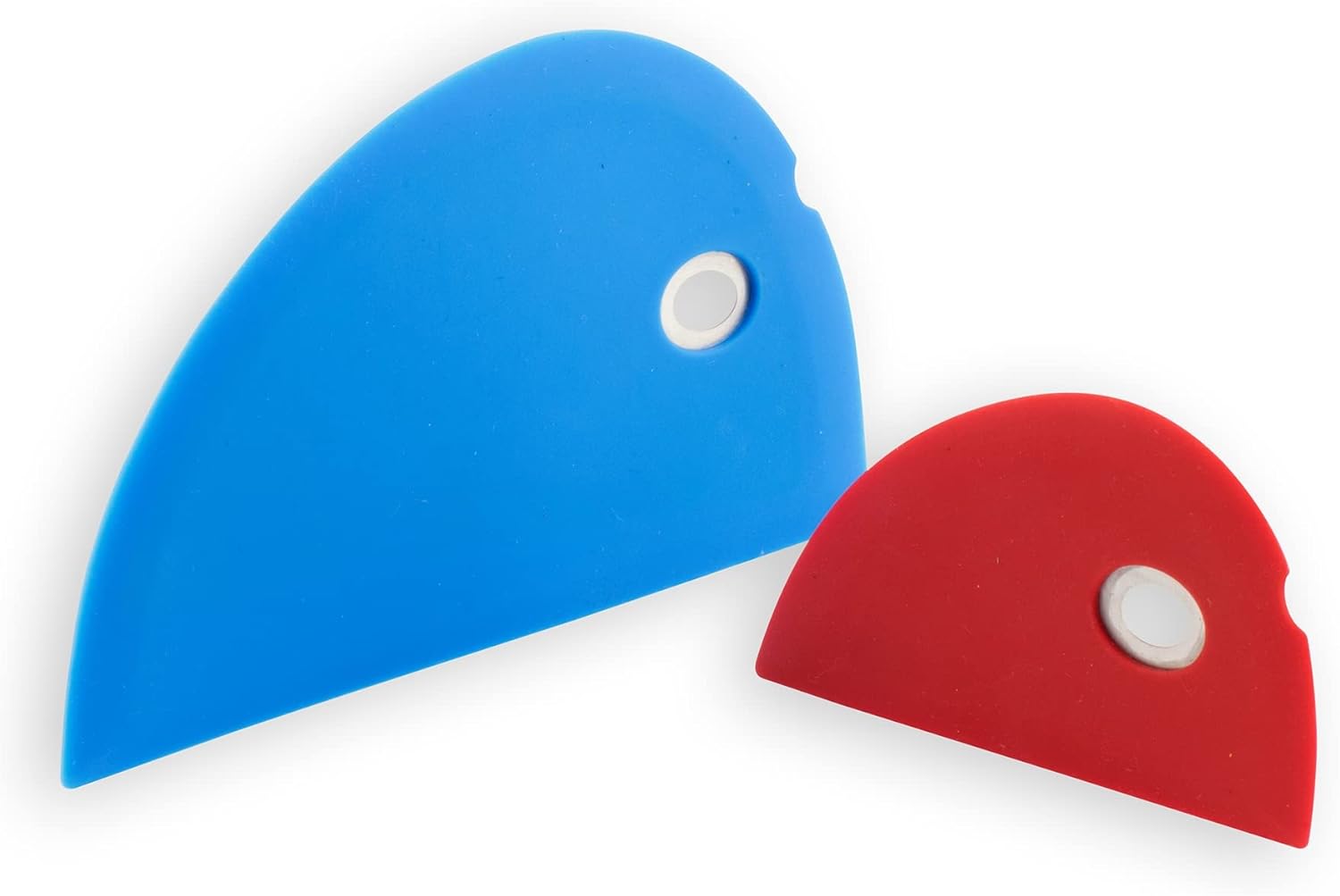 Silicone Bowl Scraper Set - Includes Large Blue Scraper & Small Red ...