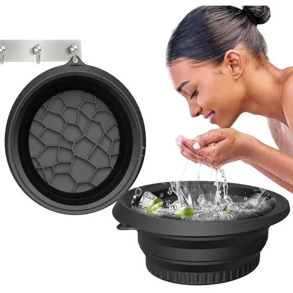 Silicone Bowl for Face Ice Bath,Collapsible Wash Basin with Inner Icetray,Face Plunge Therapy bowl for Dipping Ice Bath