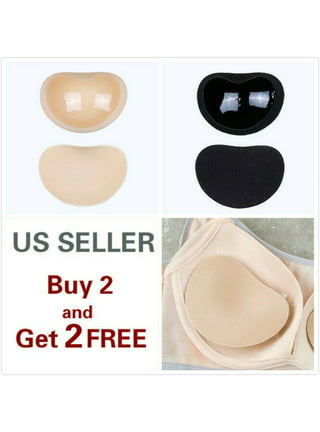 2 Pairs Adhesive Bra Pads Breast Enhancer Waterproof Silicone Bra Inserts  Soft Push Up Breast Pads for Women Summer Swimsuits & Bikini