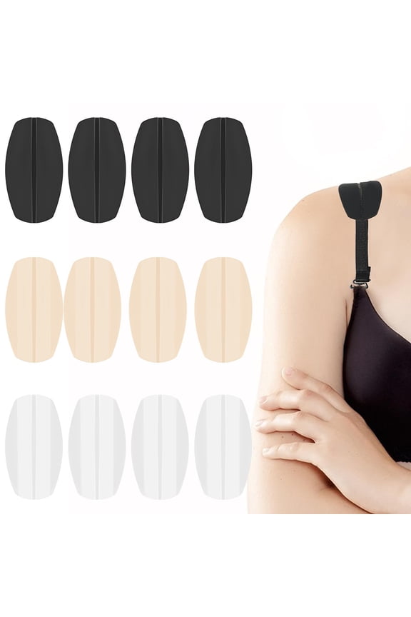 6 Pairs Bra Strap Gel Pads, Silicone Cushions to Ease Shoulder Discomfort, Bra Strap Holders for Slipping, Shoulder Protectors Pads, Slip Shoulder Pads for Bra Straps