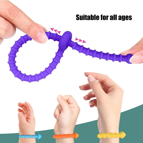 Silicone Bracelet Squishy Toys Adjustable Sensory Fidget, Wearable Decompression Band for Stress Relief，1