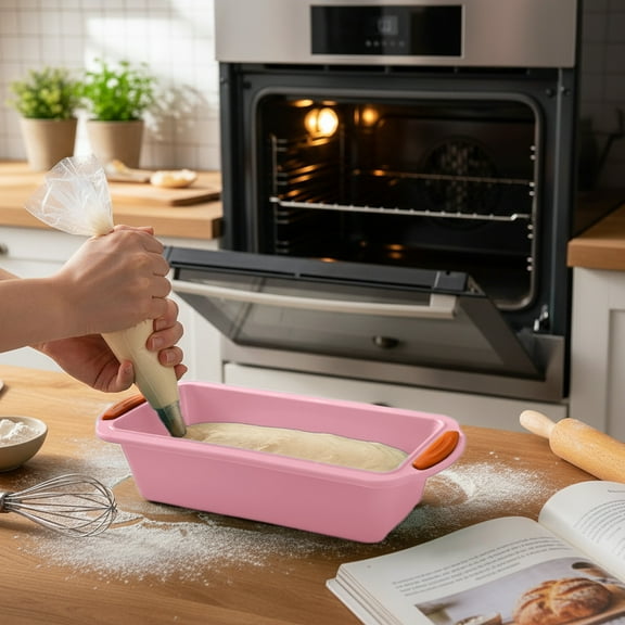 Silicone Bread Loaf Pan 11.4 x 5.3 Inches Non-Stick Baking Mold for Bread Quiche Meatloaf Lasagna - Flexible Oven Safe Bakeware for Home Kitchen Baking 1 Pack