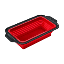 Silicone Bread Loaf Pan,Non Stick Easy Release Rectangle Silicone Mini Cake Pan for Baking Bread, Flexible BPA Free Silione Baking Mold, Toast Pan, Brownie Loaf Pan, Cake Mold,Dishwasher Safe-Red
