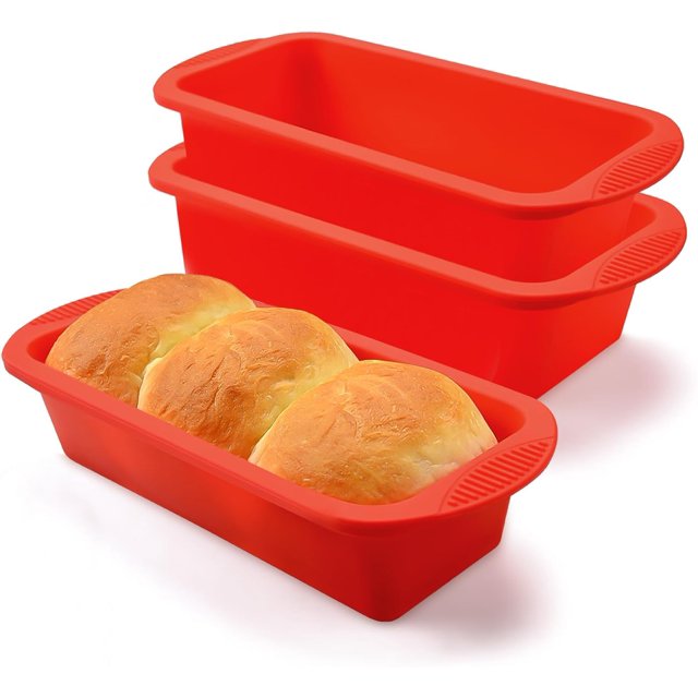 Silicone Bread Loaf Pan, Set of 3 Nonstick 9 x 3.9 x 2.3 inch Silicone