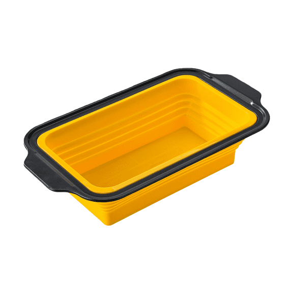Silicone Bread Loaf Pan With Metal Reinforced Frame, Non-Stick Baking Pans, Foldable Mold for Homemade Bread (Yellow, 1 Pack)