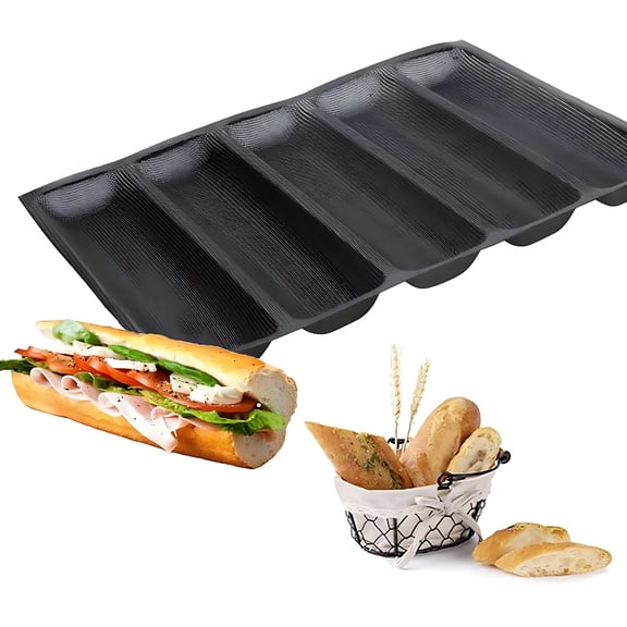 Silicone Bread Mold 5 Loaf Baking Mould Flexible Reusable Forms Shapes Non Stick Perforated