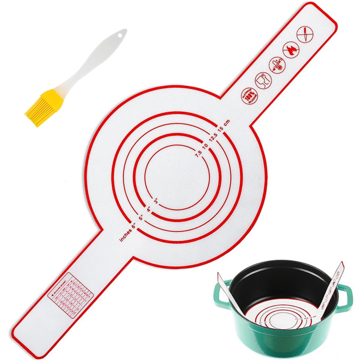 Silicone Bread Sling For Dutch Oven - 2-Pack Non-Stick Sourdough Baking Mats With Handles